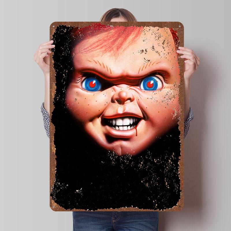 Child's Play Print Tinplate Posters Custom Wall Art Vintage Metal Tin Signs Retro Tin Plaque for Bathroom Decor Home Decorations