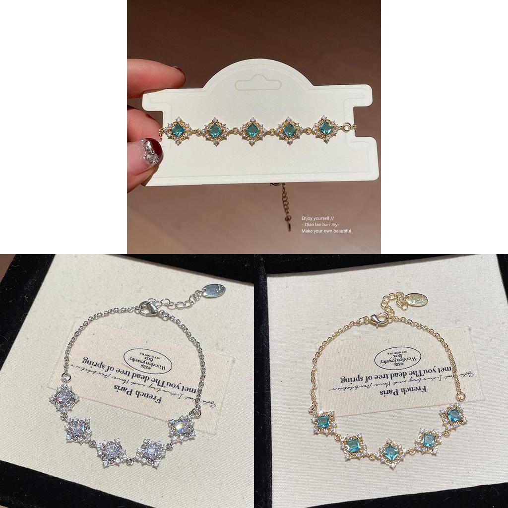 Zircon Flower Pendant Bracelet With Metal Plating For Womens Fashion Accessories