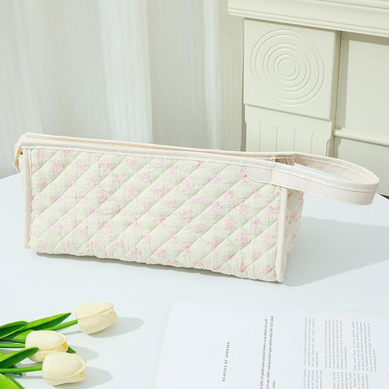 Gesteppte Haartrocknertasche Floral Reiseaufbewahrungsbeutel mit Griff Niedlicher Tragbarer Haarwerkzeug-Organizer für Haartrockner und Zubehör