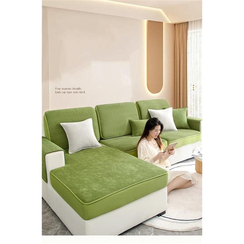Elastic Chenille Sofa Seat Cover Anti-slip Stretch Pet Scratch Resistant Sofa Cushion Protector Cover