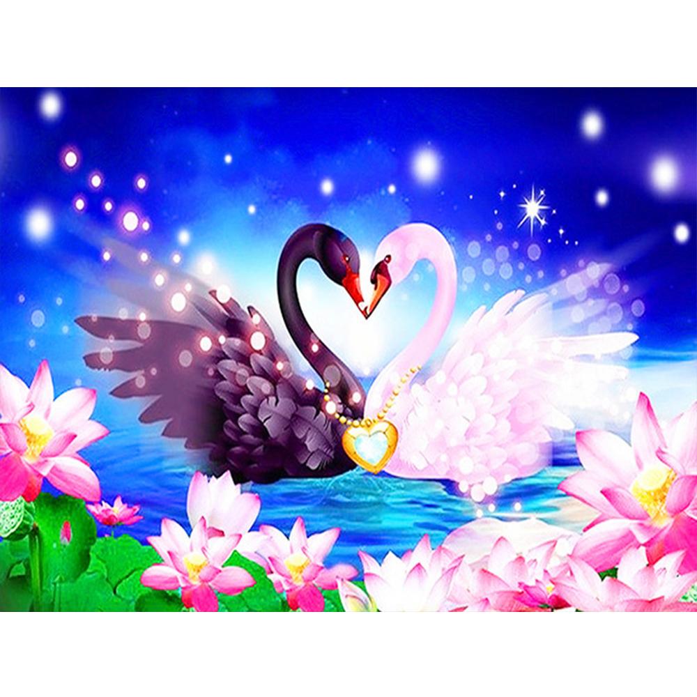 Diy Diamond Painting Lovers Swans Pictures Of Rhinestones Diamond Embroidery Cross Stitch Animal Mosaic Sale Home Decor