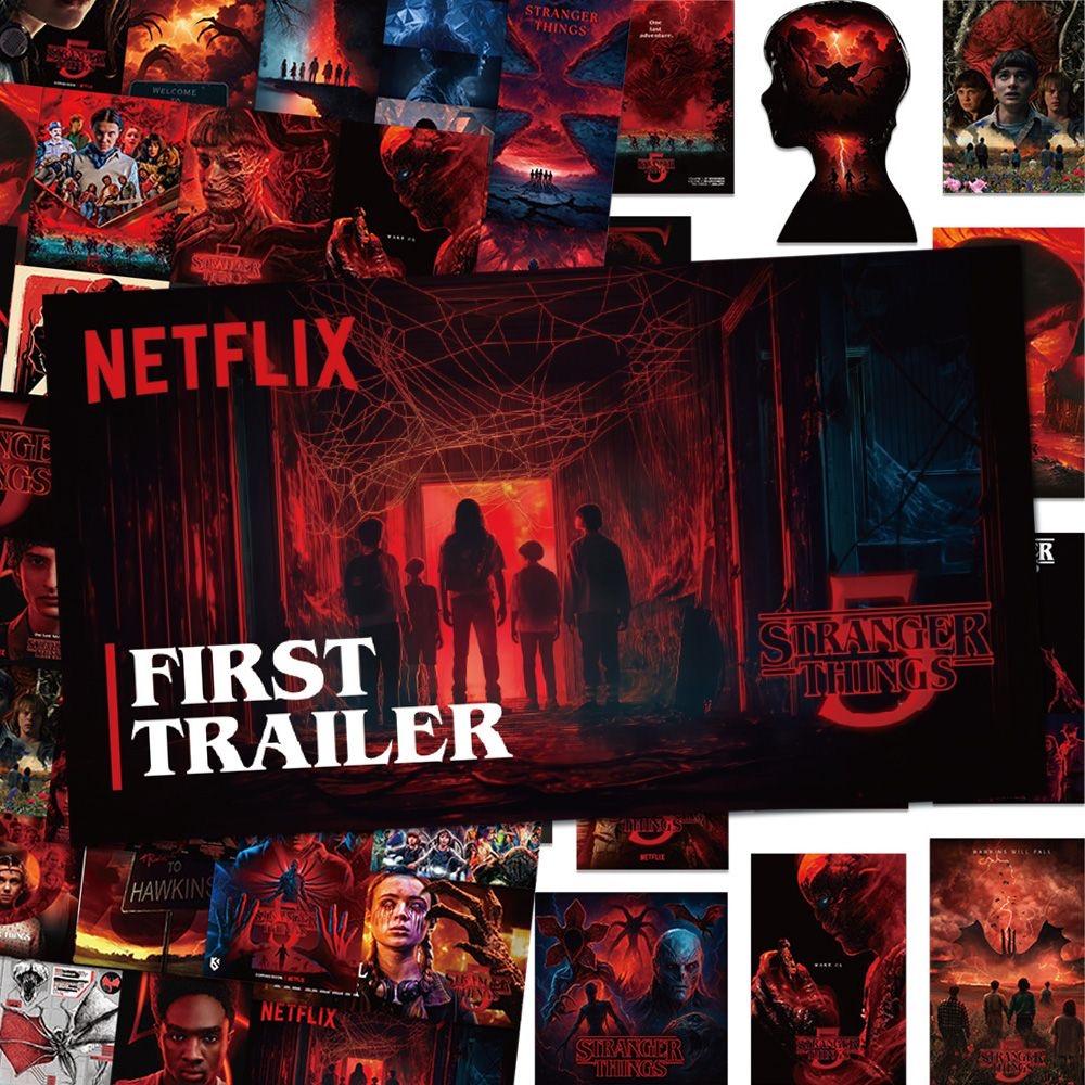 54 PCS Stranger Things Stickers,Stickers Movie Anime Stickers for Laptop Journal Skateboard Guitar Luggage