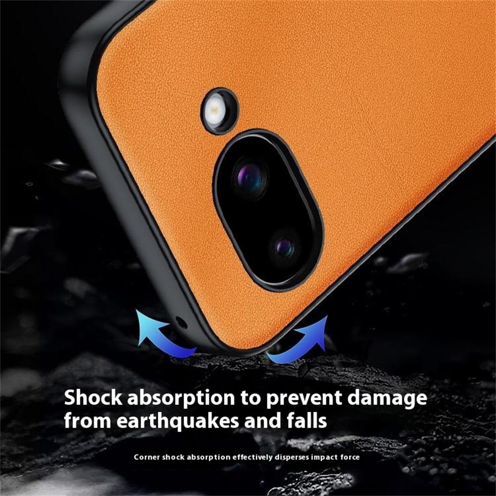 For Google Pixel 9a Case PU Leather Coated PC + TPU Anti-Drop Phone Cover