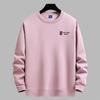 Men's Loose Fit Round Neck Hoodie with Long Sleeves and Velvet Layer, Autumn/Winter Style