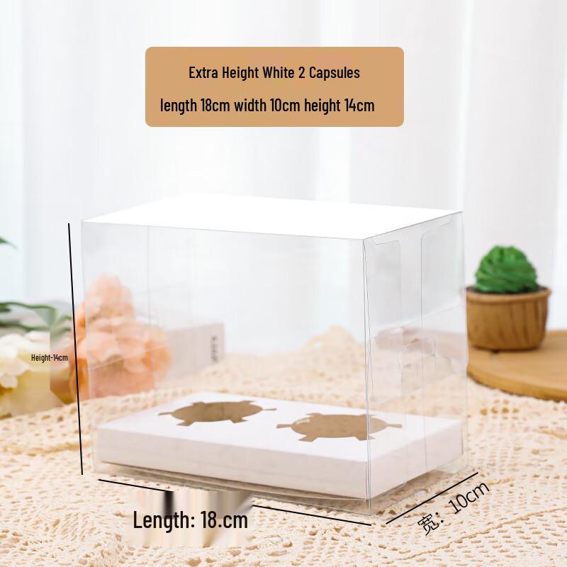 Transparent Cupcake Packaging Box with Handle