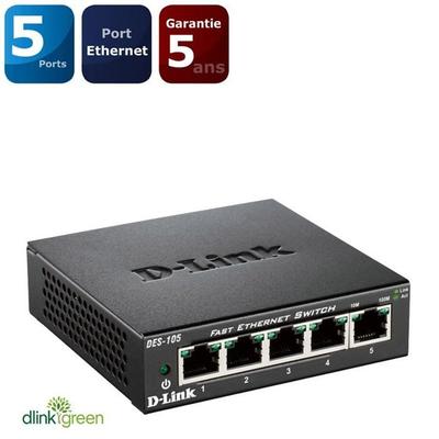 D-Link DES 105 Switch 5 Ports Metallgehäuse