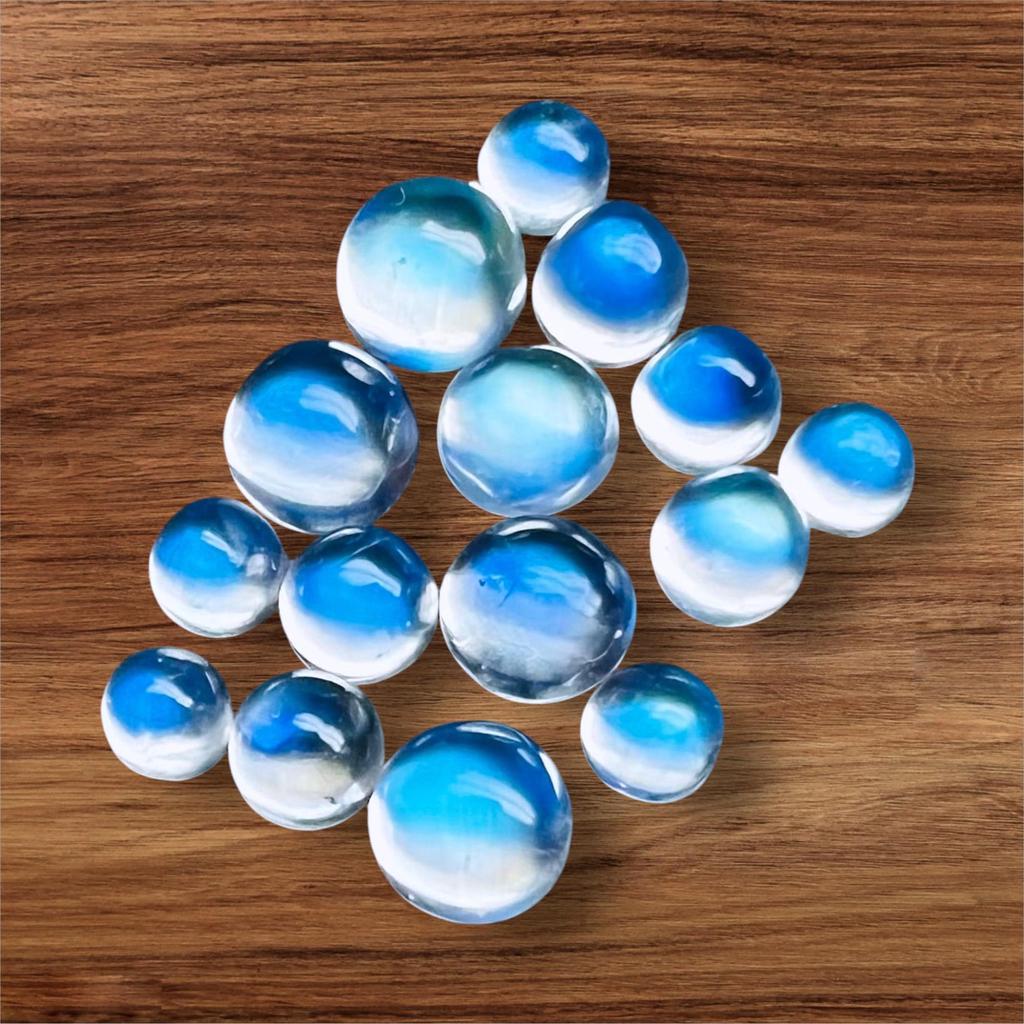 Eye Clean Quality Natural Rainbow Moonstone Cabochon, Blue Flashy Round Shape Lot, Healing Rainbow Moonstone Lot, Loose Gemstone.