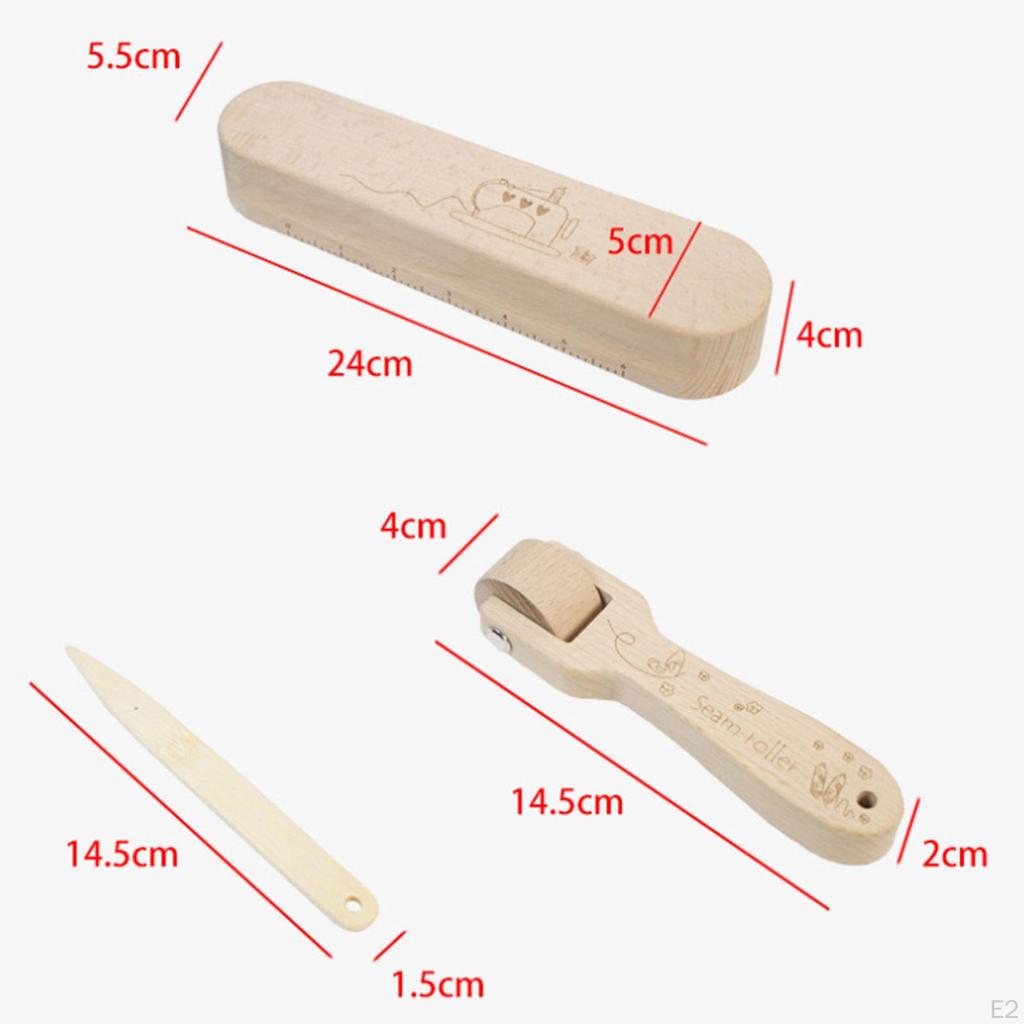 Sewing Seam Roller Wood Tailor Clapper Easy to Use Dressmaker Practical Pressing Kit Presser