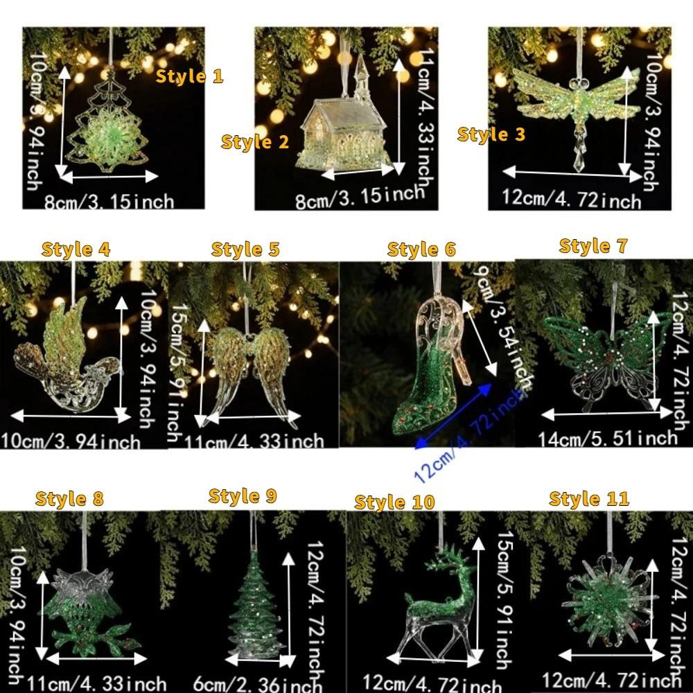 Glitter Dust Finish Christmas Snowflake Ornament Semi-Green Glitter Xmas Tree Ornament Holiday