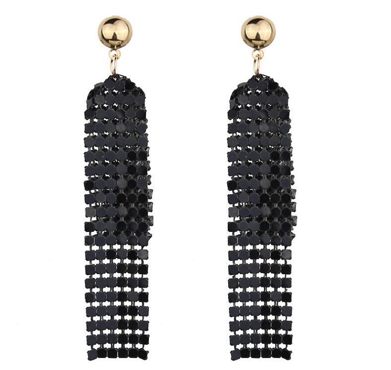 Korean Trendy Metal Sequin Goddess Dangle Earrings - Versatile Fashion Accessories