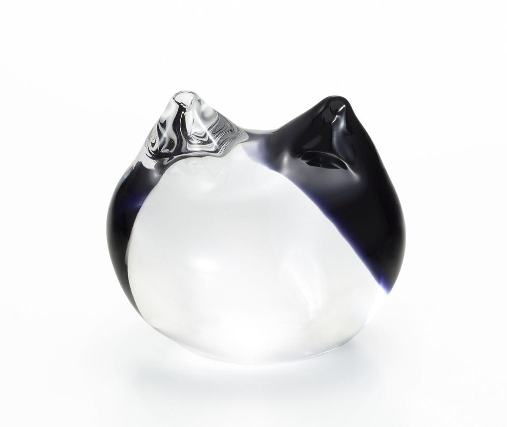 ADERIA Ornament COCONECO CRAFT Spotty Black Made In Japan Presentation Box Entrance Feng Shui Stylish Interior Ornament Cat Glass Gift Women Day