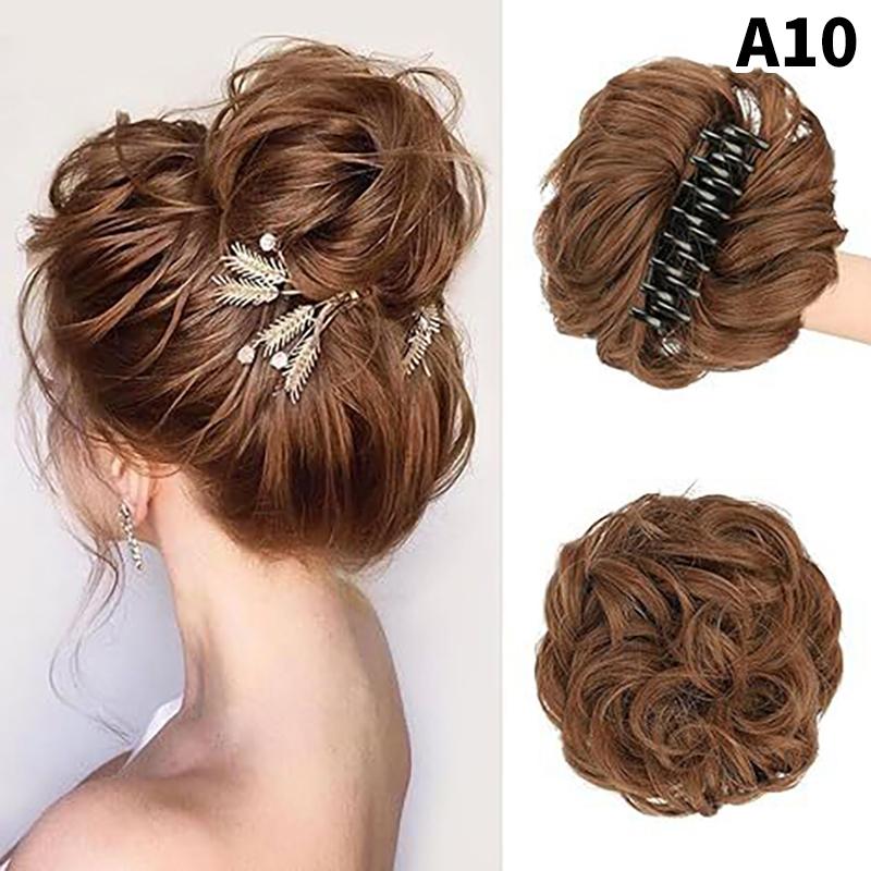Extensions de cheveux synthétiques en chignon bouclé et désordonné, queue de cheval, pince de préhension, chouchou, élastique, épingle à cheveux pour femmes, outils de coiffure