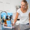 Kitchen Sink Sponge Holder, 304 Stainless Steel Kitchen Soap Dispenser Caddy Organizer, Countertop Soap Dish Rack Drainer with Removable Drain Tray