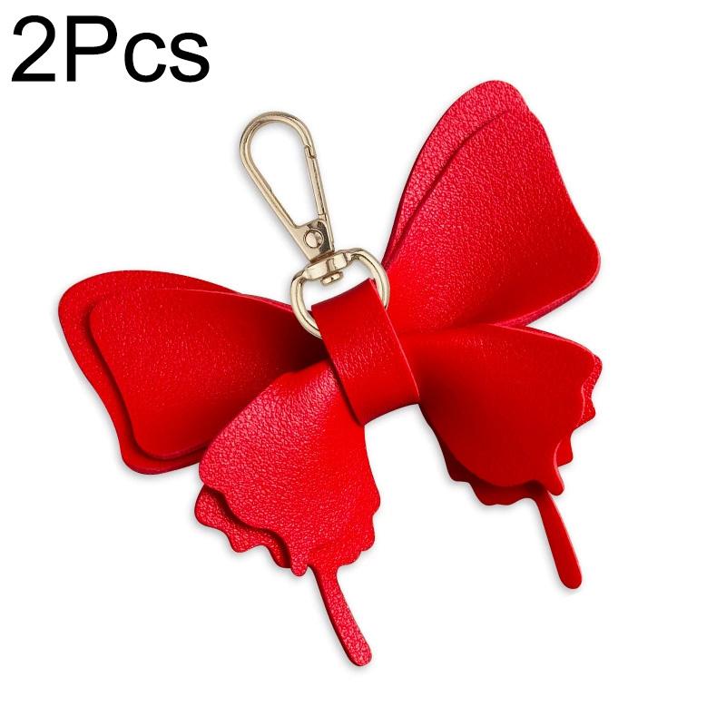 1pc Leather Creative Keychains Colorful Backpack Decoration Exquisite Key Ring Bag Charm Butterfly Pendant