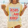 Christian Rodeo Shirt Comfort Colors Tee Jesus and Rodeo Shirt Western Faith Gift Cowgirl Christian Tshirt Women