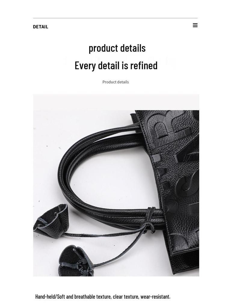 Thousand Classic 2025 Autumn/Winter Large Capacity Cowhide Handbag for Women - Shoulder & Crossbody