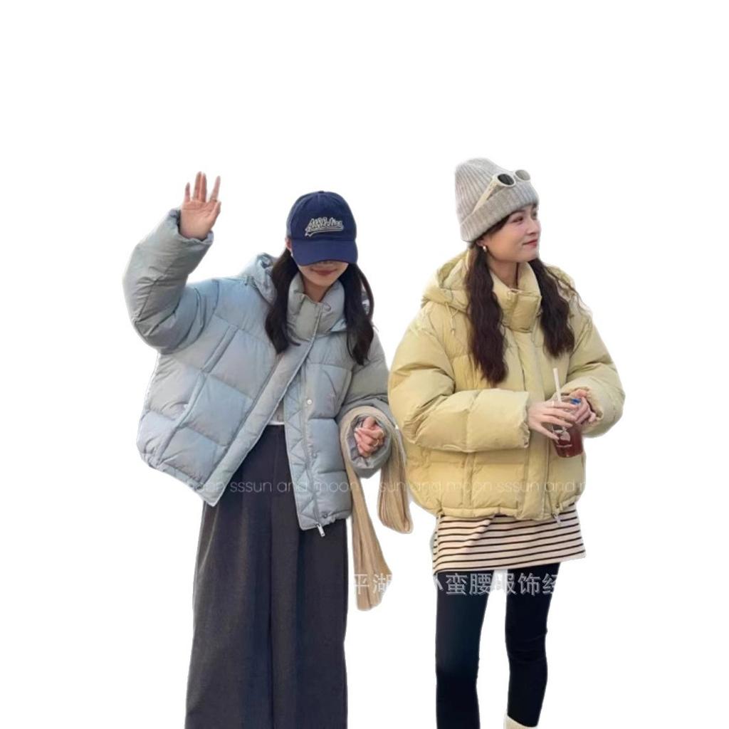 Hooded thickened warm white duck down jacket women's winter new loose temperament versatile