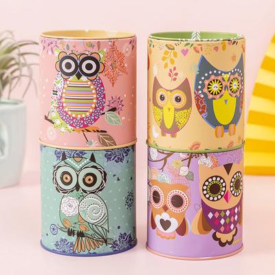 Owl Metal Piggy Bank Coin Box Jewelry Storage Mini Tin Gift Cute Organizer Savings Home Accessories Living Room Decoration