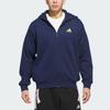 Adidas Basketball Unisex Loose Fit Hooded Zip Jacket Blue JZ9527