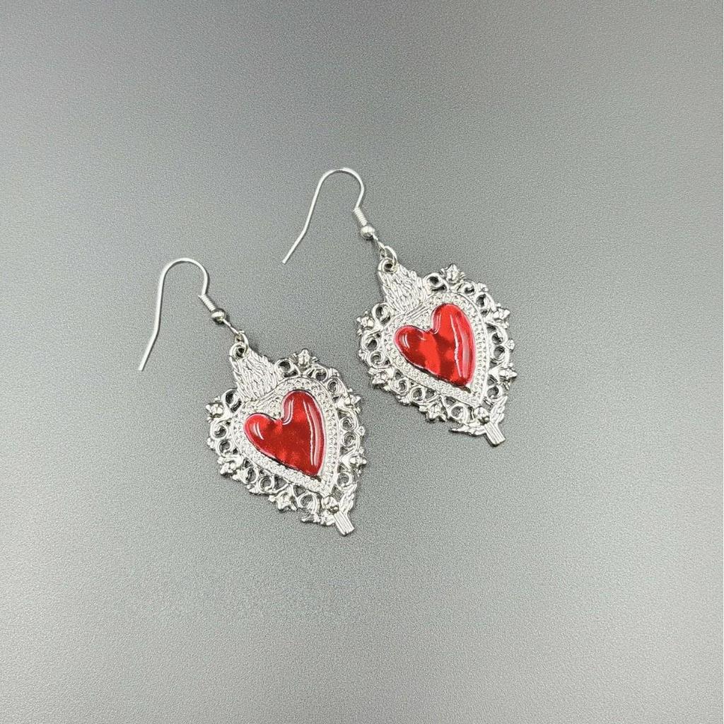 Europäische Gothic Punk Fledermaus Herz Ohrringe - Halloween Stil