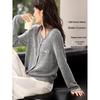 XWI Women's French Elegant Textured Knit Cardigan
