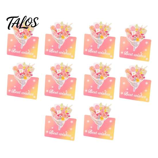 Decorative Floral Greeting Cards 10Pcs 3D Flower Thank You Card, Bouquet Best Wishes Note Appreciation Gifts for Anniversary, Mother's Day, Teachers'