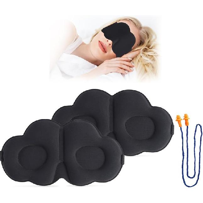 Sleep Mask,Soft 3D Contoured Silky Blindfold Eye Mask for Sleeping and Side Sleepers,Eye Cover with Adjustable Strap Suitable Gift for Men Women