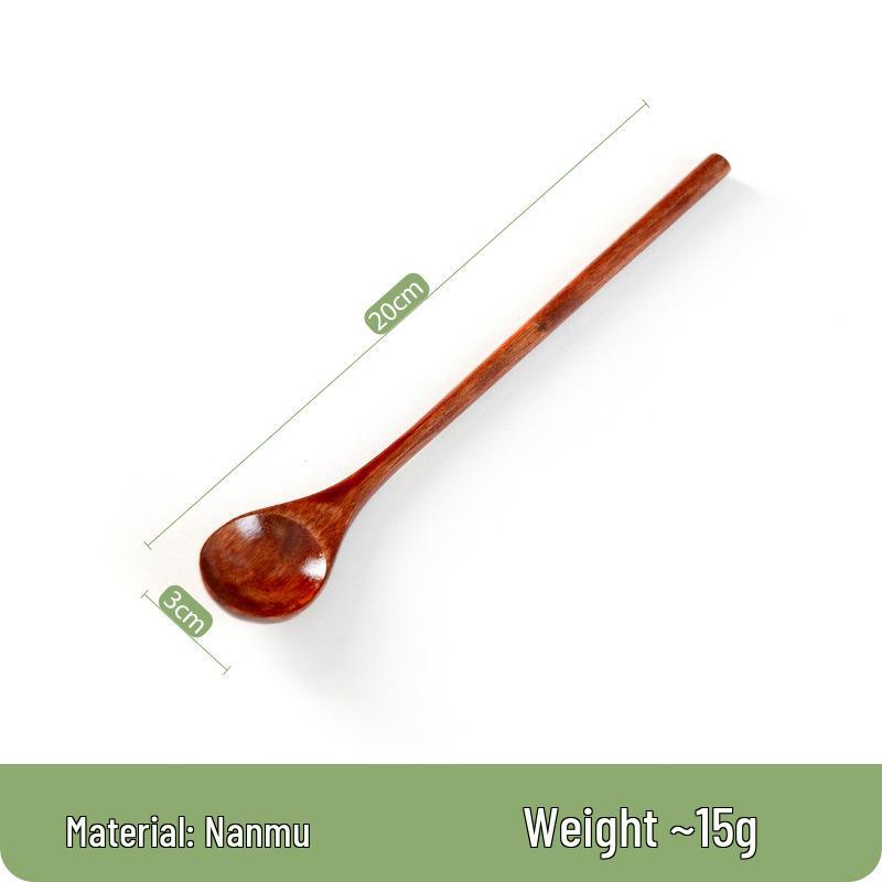 Long Handle Wooden Spoon - Japanese Korean Style for Seasoning, Honey, Stirring, and Coffee - Thin Handle Tableware.