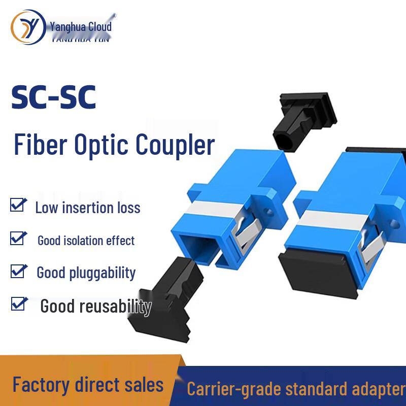 Yanghuayun SC-SC Telecom-Grade Fiber Optic Adapter Coupler 1-Pack