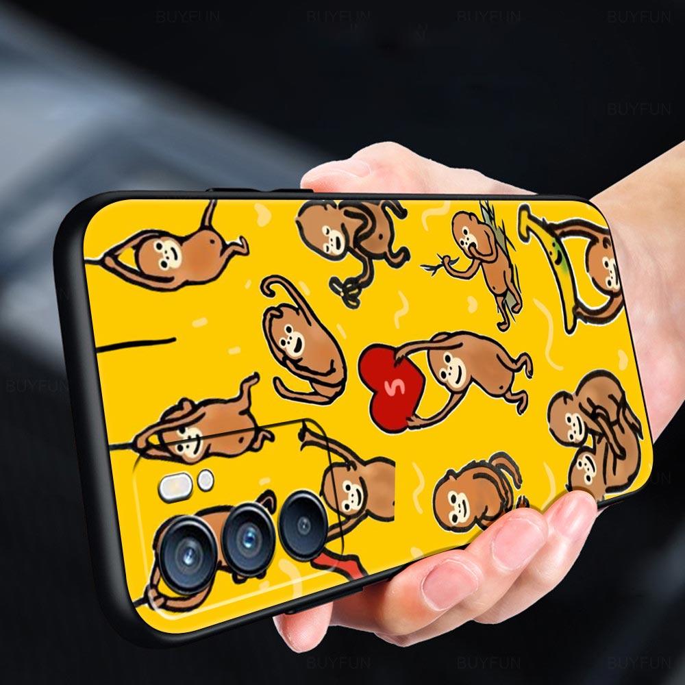 Monkey And Banana Phone Case For Oppo A17 A31 A54 A57 A78 A79 A98 Find X5 X6 Reno 6 7 8 10 11 12 13 F Pro 5G Soft TPU Cover Bags