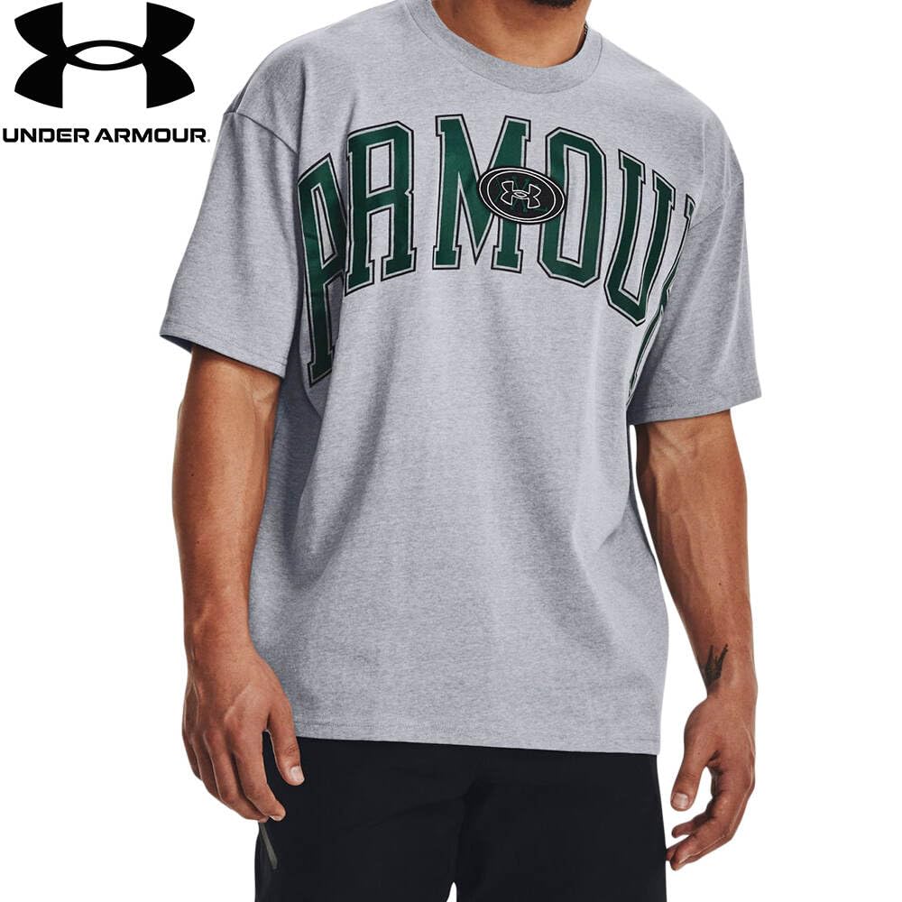 UA OVERSIZE SUMMIT HW SS Steel Light Heather Greenwood SM [Under Armour]