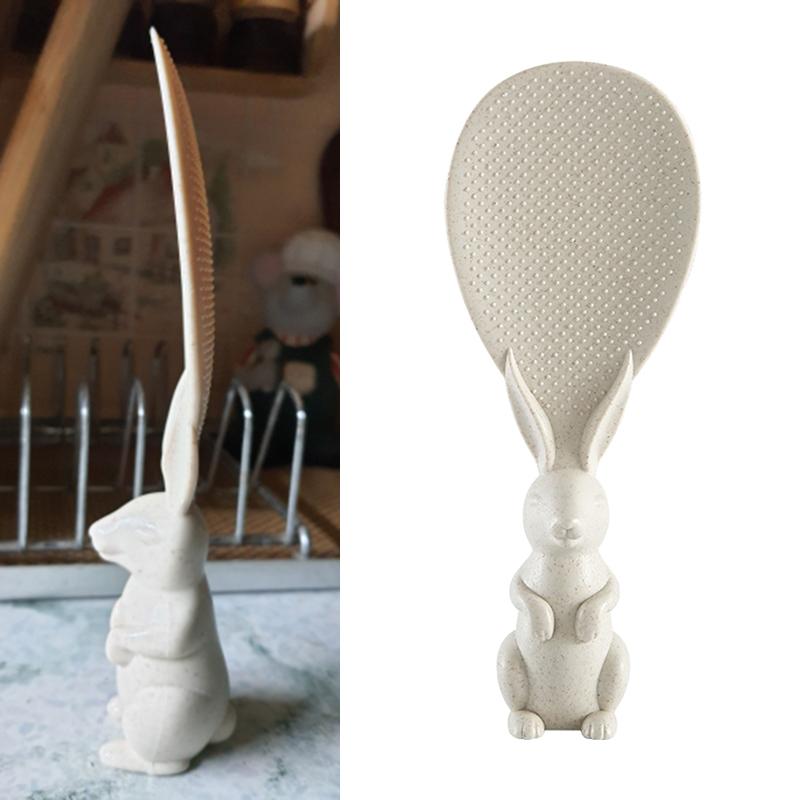 Kreativní králičí vertikální lžíce na rýži může stát králičí lopatka na rýži rýžovar lžíce na rýži nepřilnavá rýže kreslená lžíce na rýži
