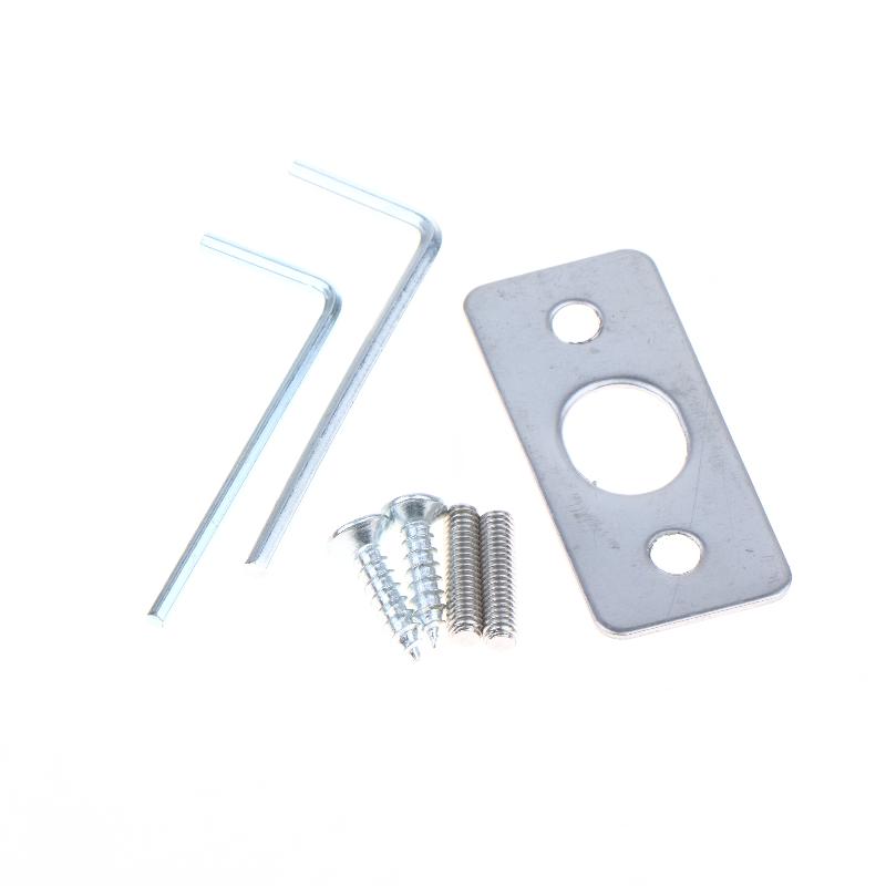 304 Stainless Steel Glass Lock Ground Bolt Ground Lock Anti-Theft Double Swing Hinge Frameless Sliding Door Lock, Brushed Finish