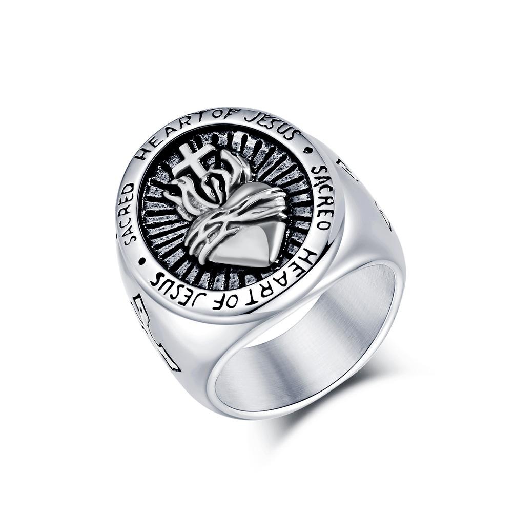 

Европейское и американское искусство Ретро Титановая сталь Кольцо с крестом Мужское Персонализированный дизайн 13#