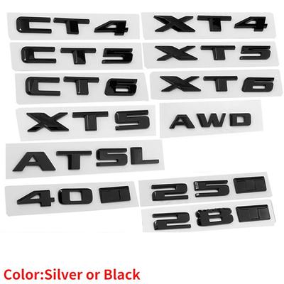 1Pcs/set Black or Silver Car Logo Sticker Emblem Badge Decal Suitable for CT4 CT5 CT6 ATSL XTS XT6 XT5 XT4 Rear Tail Car Label Letter Sticker