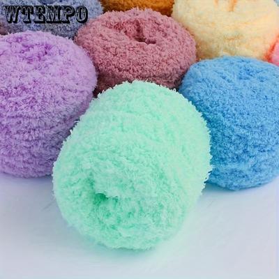 Weiches Polyester-Chenillegarn, 100 % rein, dick, gemütlich, zum Selberstricken und Häkeln, ideal für Schals, Pullover, Decken, Hellviolett/Gelb/Rosa, 3 Stück