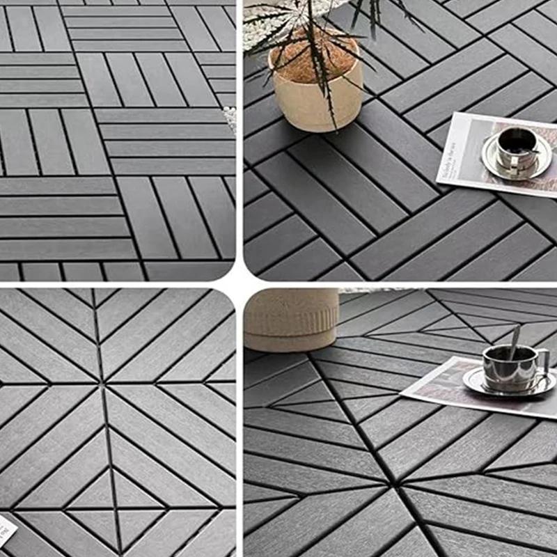 30X30Cm Hardwood Decking Tiles Interlocking Composite Wood Floor Covering for Outdoor Garden Terrace Easy Installation