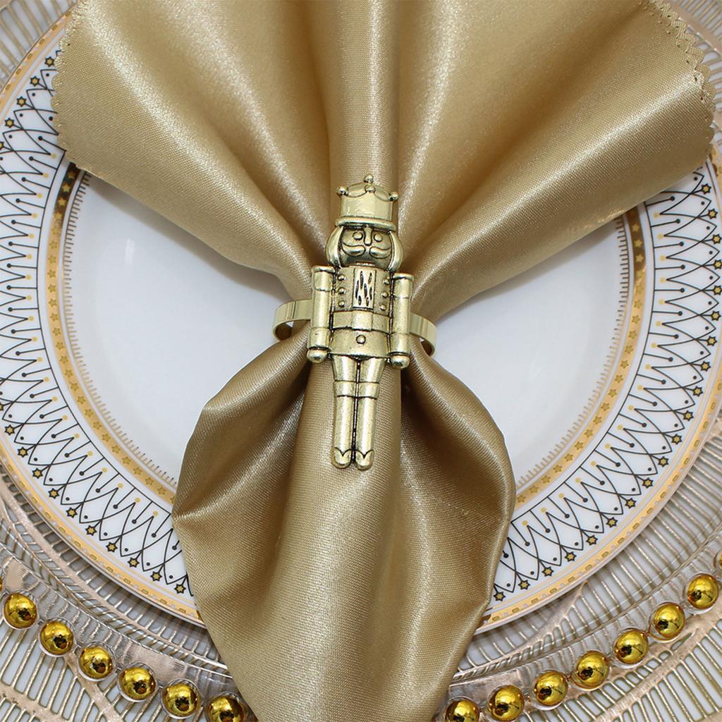 6 Stück Weihnachtsdekoration Nussknacker Serviettenringe Halter für Neujahr Hochzeit Zuhause Weihnachtsfeier Tischdeko Zubehör