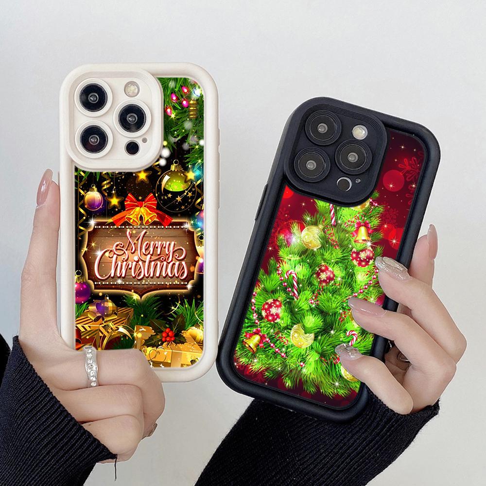 Ae113 Merry Christmas art Santa design art Phone Cases for Samsung A54 A05s A55 A53 A15 S23 S24 Ultra S25 Plus A35 Angel Eye Ladder Protective Cover
