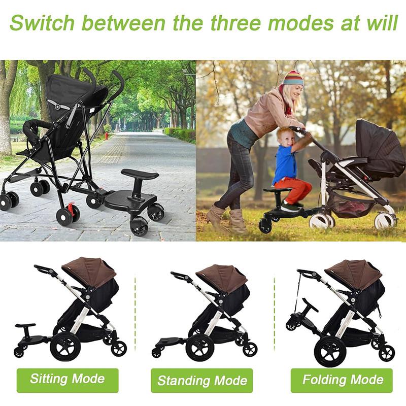 40KG Erweiterter Kinder-Stehpedal Kinder-Zusatzpedal-Adapter Trittbrett Kinderwagen-Board Kinderwagen-Verbinder