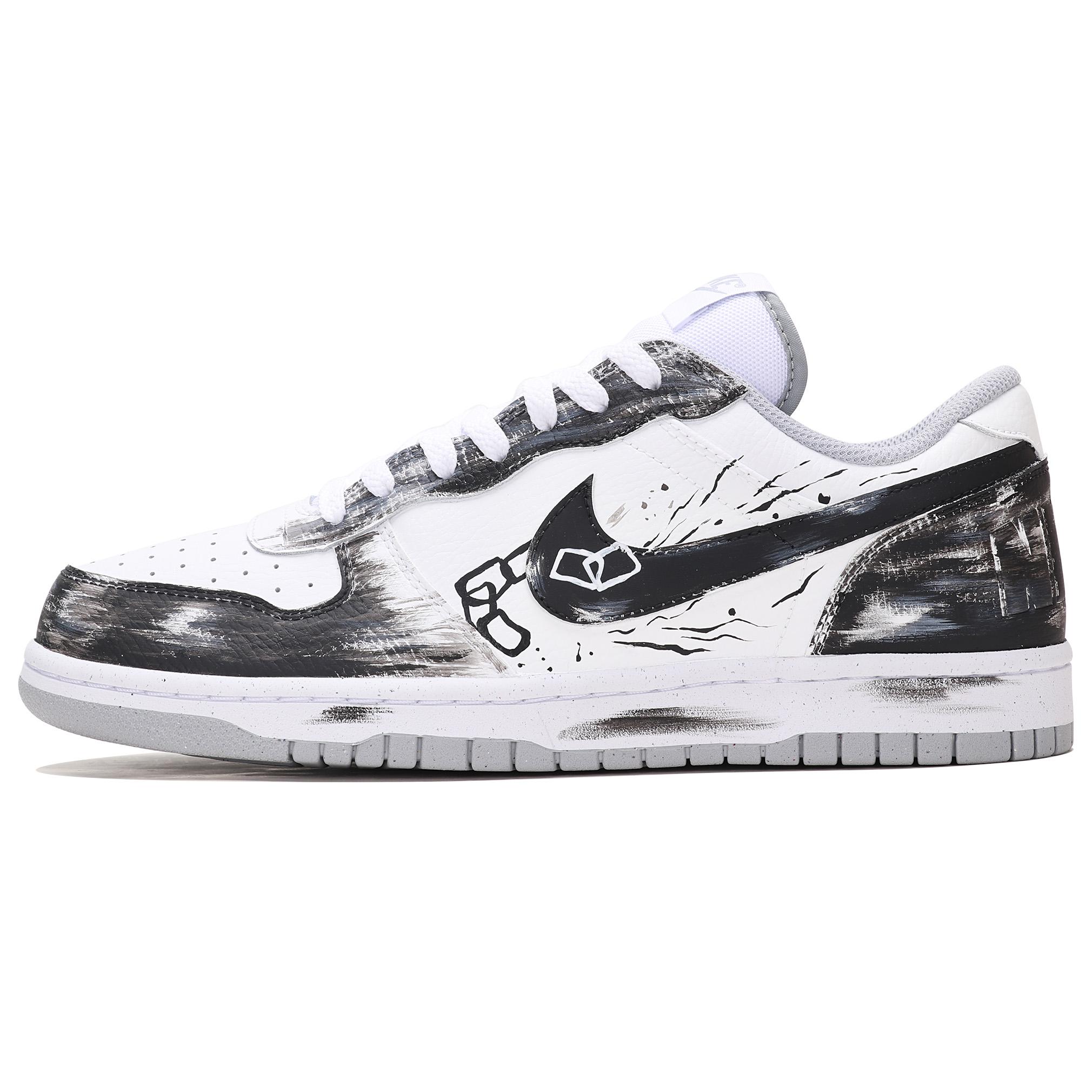 

Nike Big Abrasion Resistant Breathable Low top Skateboard Shoes Men s Black White 355152-106(Team804-) 42