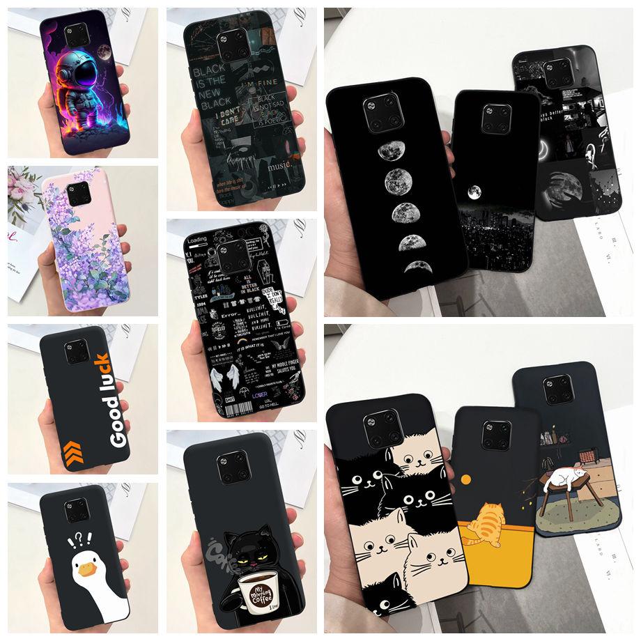For Huawei Mate 20 Pro Case Soft Silicone Back Cover Black Cat Moon Night Funda For Huawei Mate 20 Mate20 Pro 20pro Coque Capas