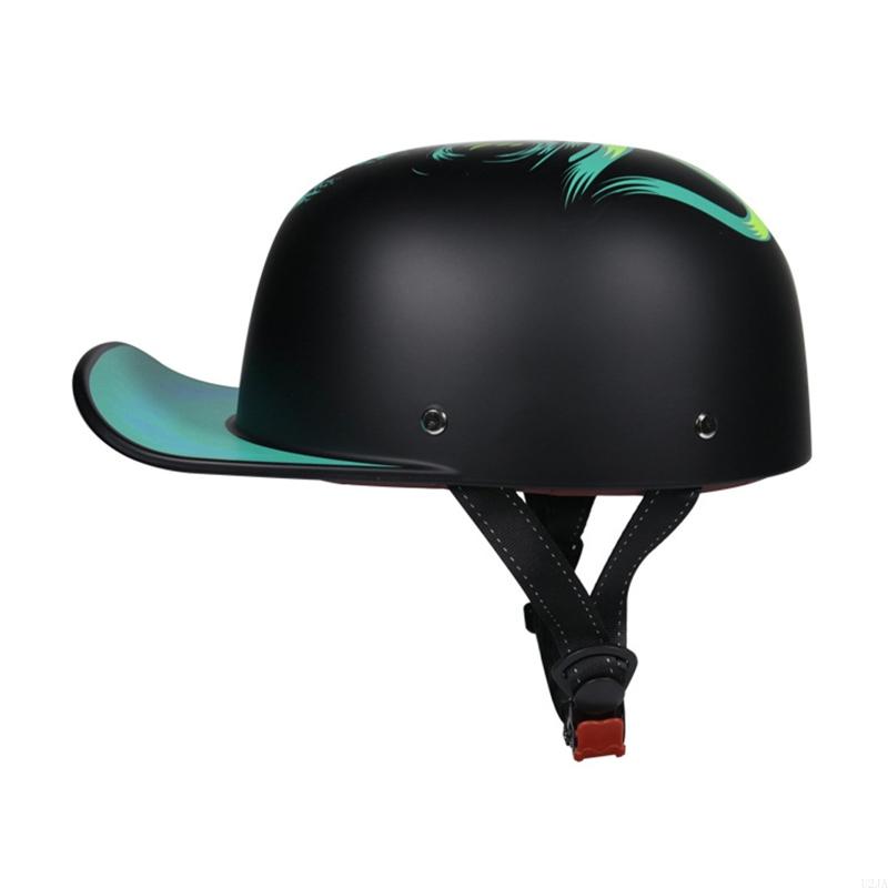 U2JA Baseball Cap Helmet Motorcycle Vintage Retro Helmets Summer Open Face Scooter Cruiser Chopper Gangster for Men Women Kid