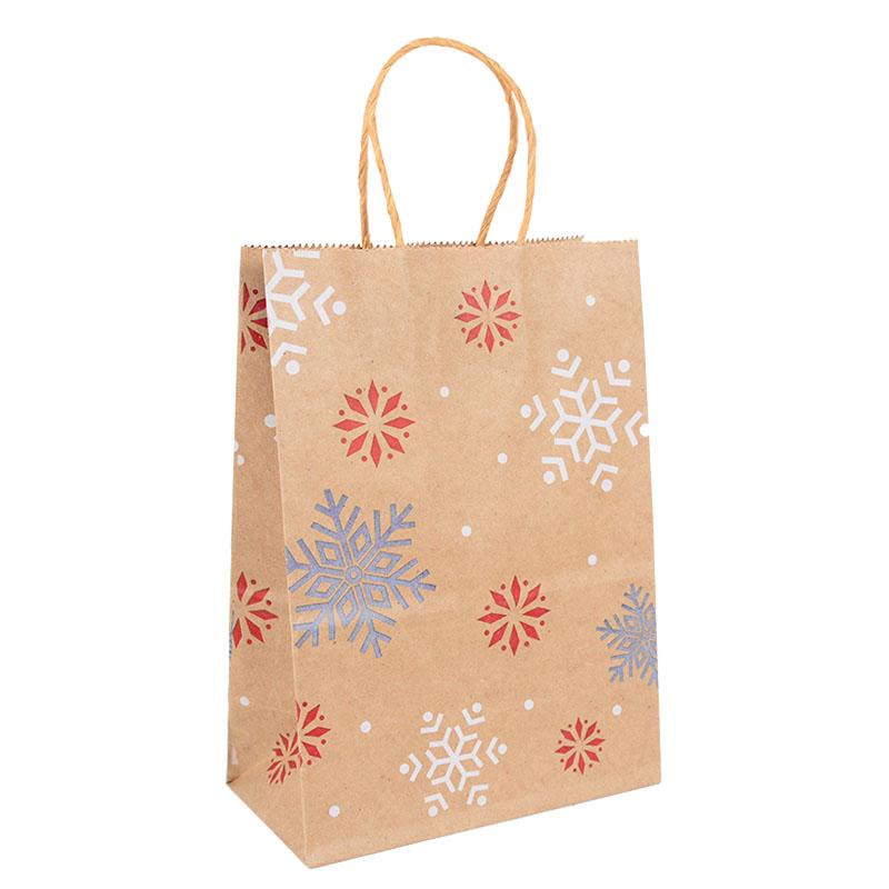 5pcs Kraft Paper Gift Bags Merry Christmas Candy Cookie Packaging Bag Boxes Natal Kids Favors 2025 New Year Party Decoration
