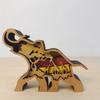 Wooden Elephant Sculpture Carved Mother Baby Elephant Tabletop Decor Creative Home Gift with Natural Wood Craft for Desk
