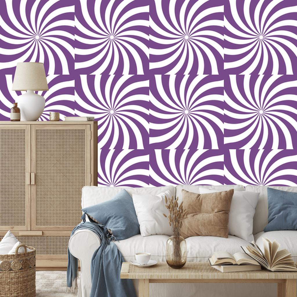 Hippie background wallpaper purple, white and light gray 50x1000