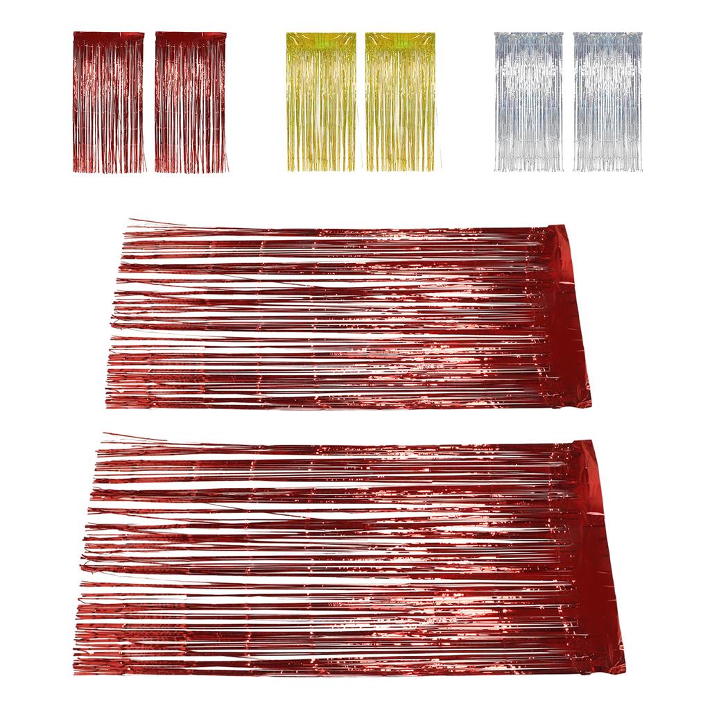 2 buc Perdele cu franjuri din folie Fundal cu franjuri pentru nuntă, logodnă, duș nupțial, petrecere de aniversare, etapa D