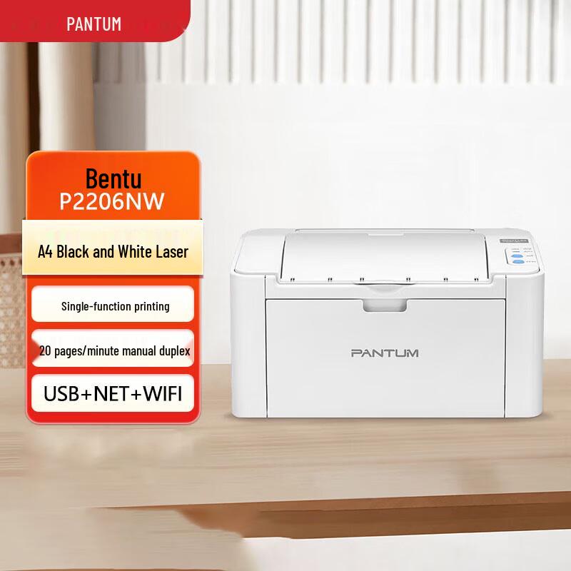 

Pantum P2206NW Wireless Mono Laser Printer CN plug (adapter included)