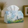 1pc Tissue Box Holder Featuring a Romantic Impressionist Dreamy Design with a Meadow Figure, Made of Durable Polyester, Perfect for The Kitchen, Livin