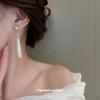Silbernadel Französisch Retro Perle Wassertropfen Ohrringe Elegantes Temperament High-End Steckerohrringe Ohrringe Einfache Atmosphäre Ohrringe Damen